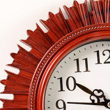 Wooden Look Round Wall Clock - Battery Operated, Easy-to-Read, Plastic Design for Home/Office